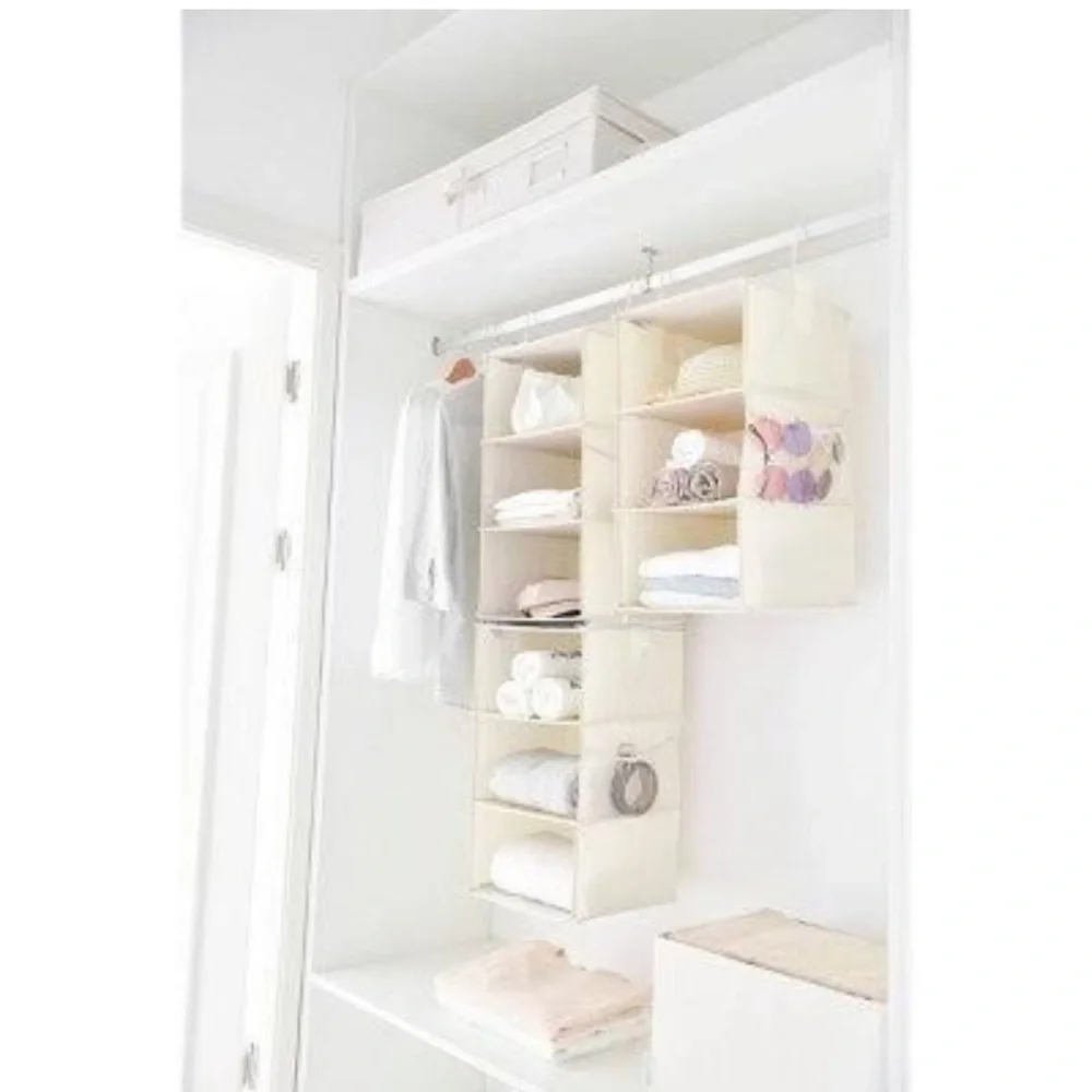 NEW We Think Storage 12x12x42 Cream Hanging Closet Organizer
